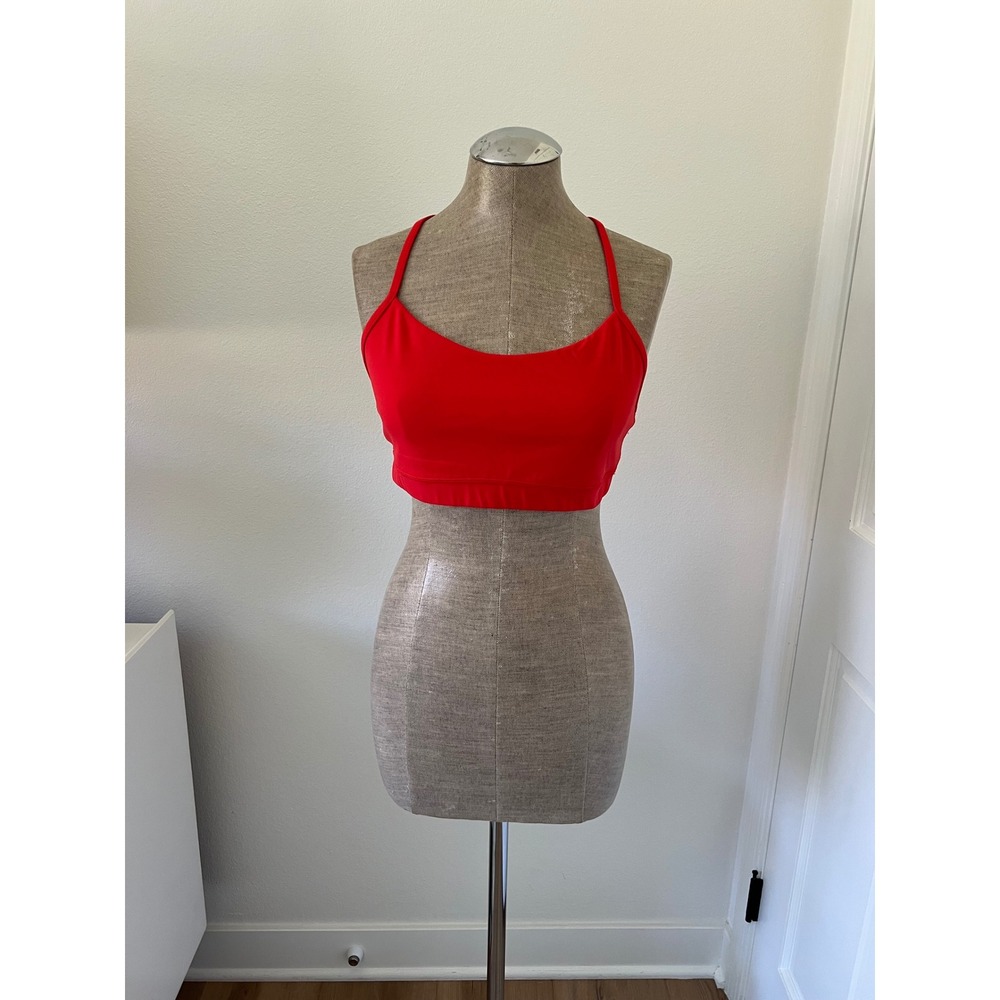 CRZ YOGA Women Red Y-Back Racerback Sports Bra Yoga Athletic Top